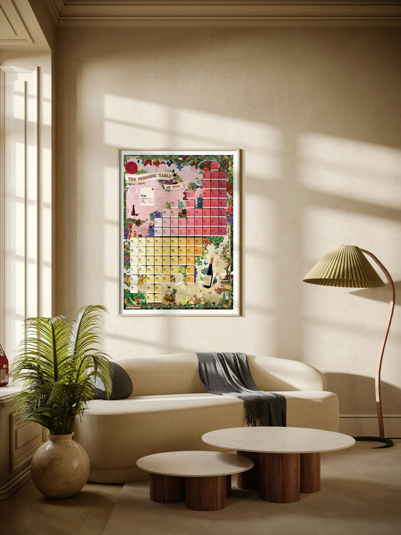 Periodic table of wine poster