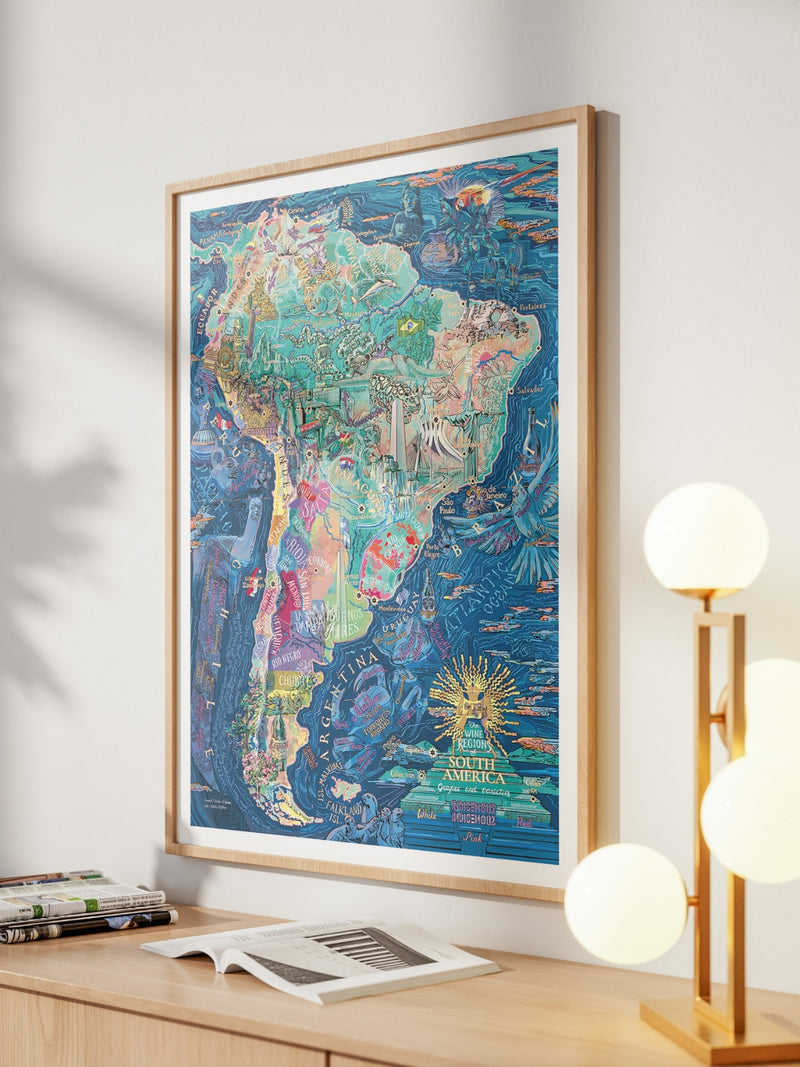 South America Wine Poster