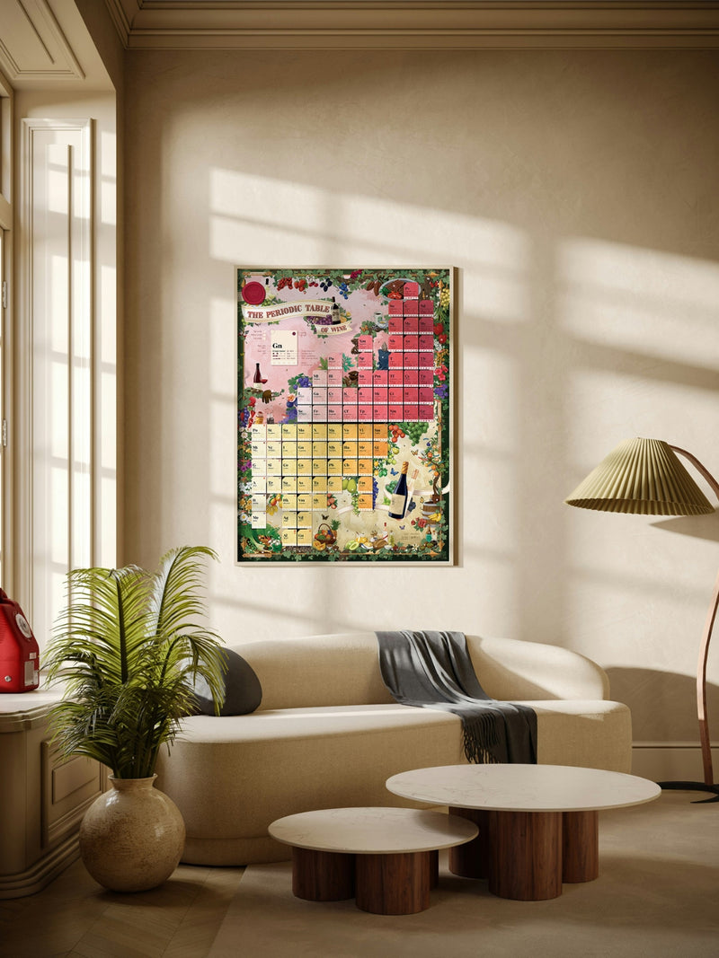 Periodic table of wine poster